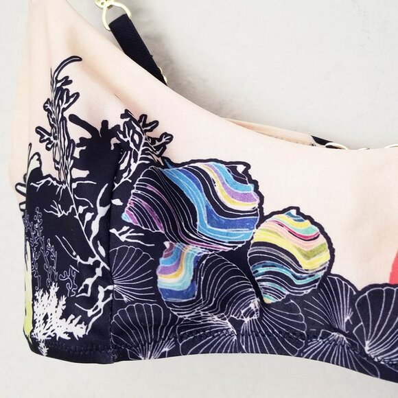 & Other Stories Ocean Floor Bikini Top Buttery Soft Artsy Under The Sea Size 10 - Picture 7 of 16